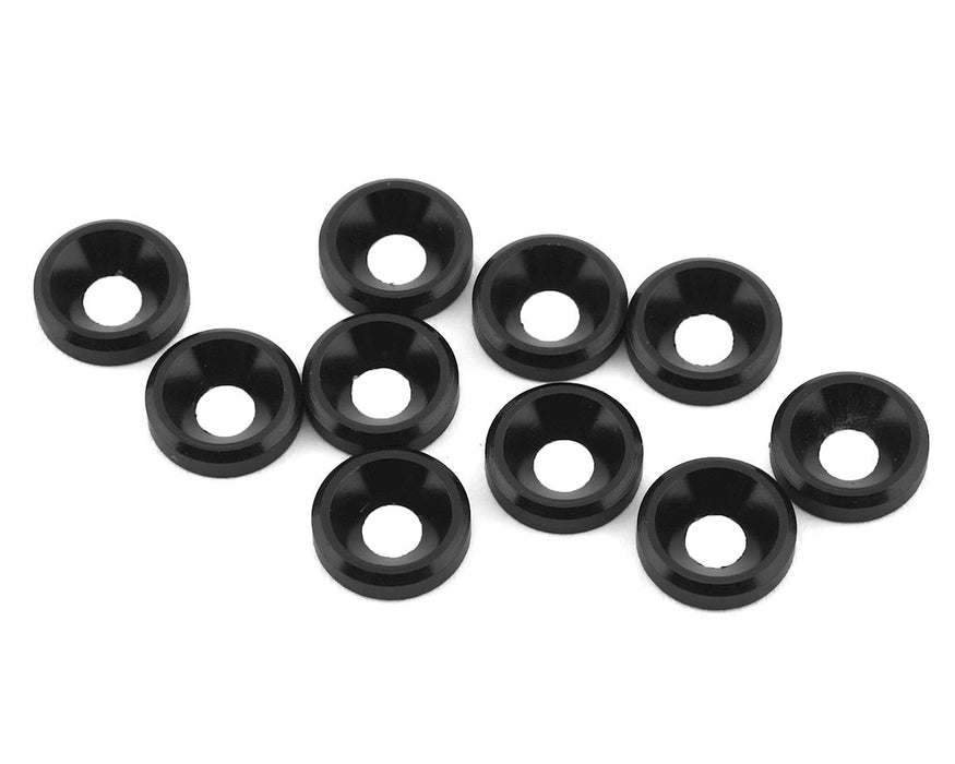 Rondelles fraisées 3 mm 1UP Racing (noires) (10)