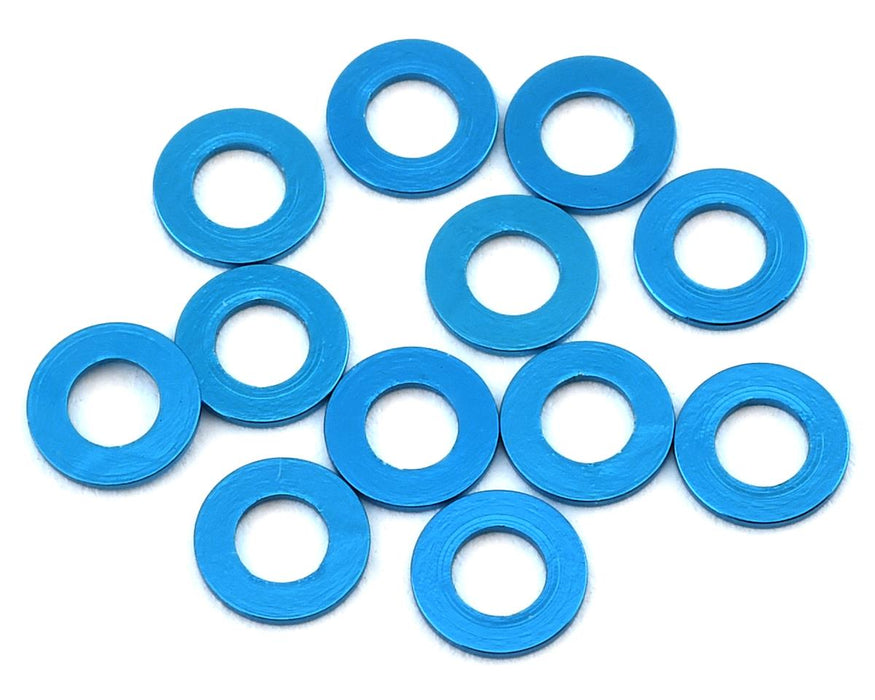 Cales de précision en aluminium 1UP Racing 3x6 mm (bleu) (12) (0,25 mm)