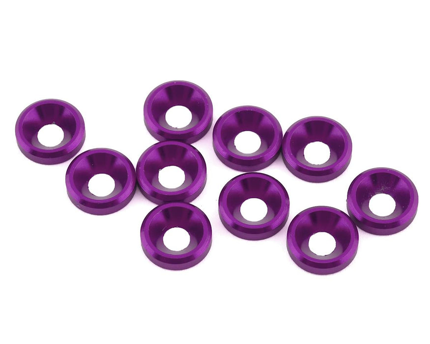 Rondelles fraisées 3 mm 1UP Racing (Violet) (10)