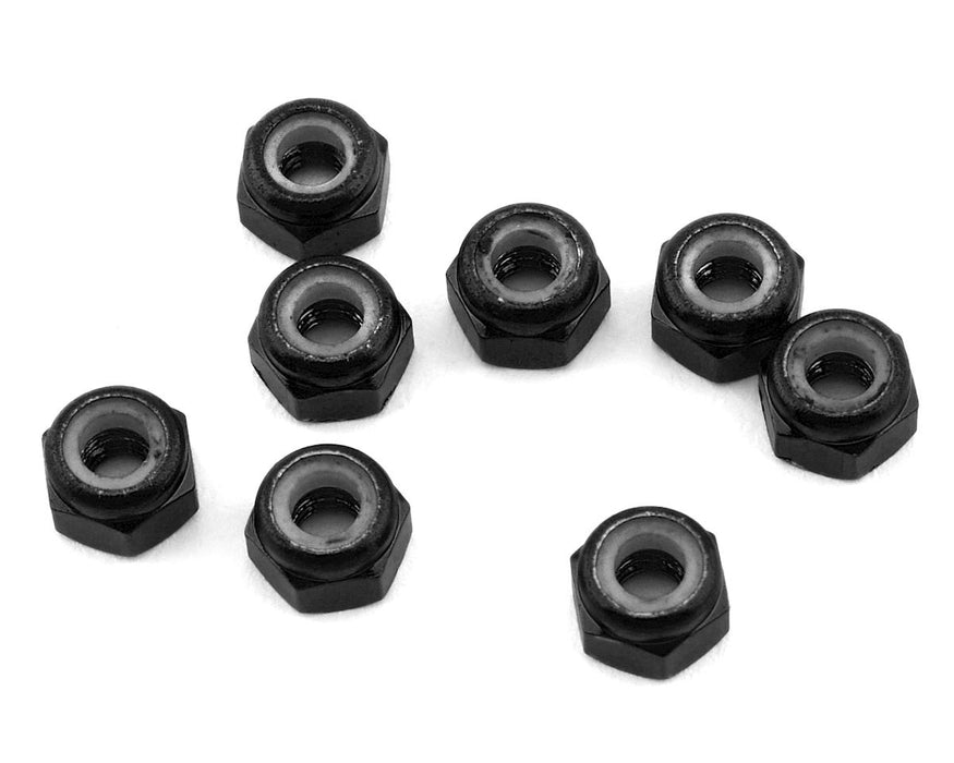 Écrous de blocage en aluminium 1UP Racing 3 mm (noir) (8)