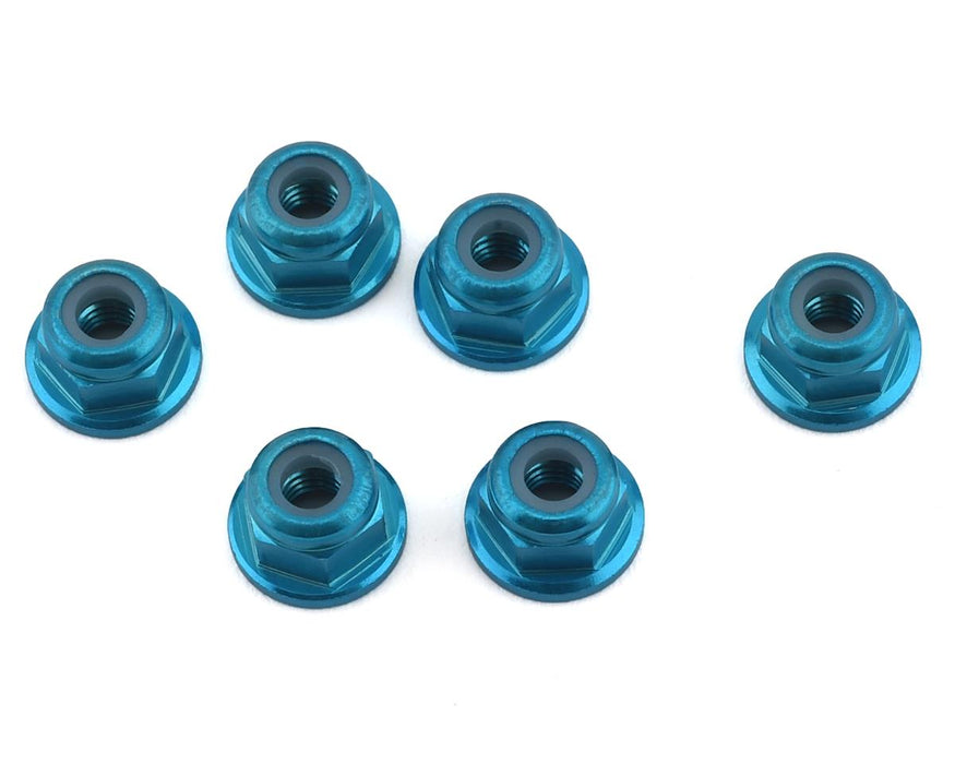 Écrous de blocage à bride en aluminium 3 mm 1UP Racing (bleu) (6)