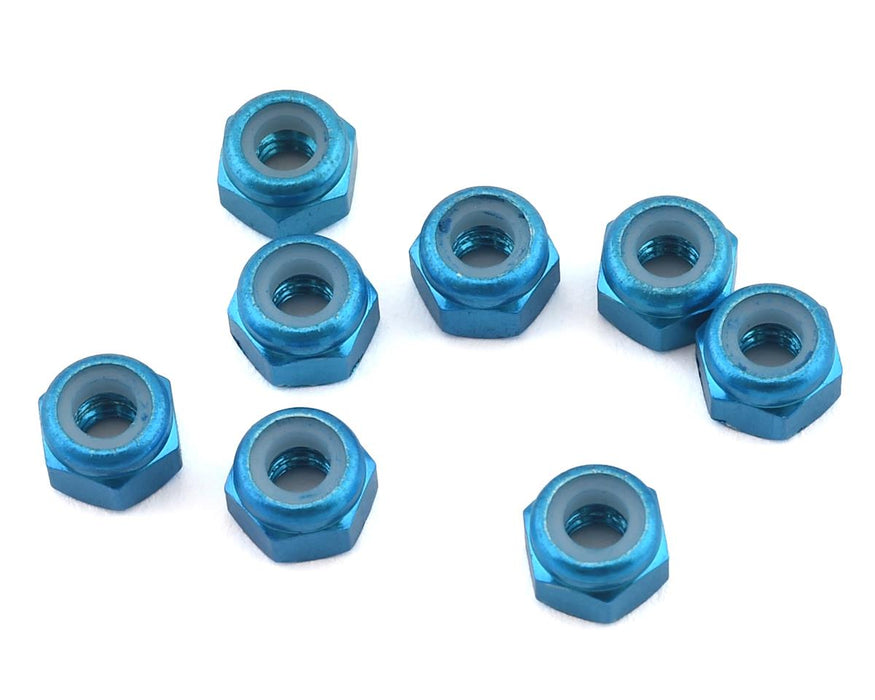 Écrous de blocage en aluminium 1UP Racing 3 mm (bleu) (8)