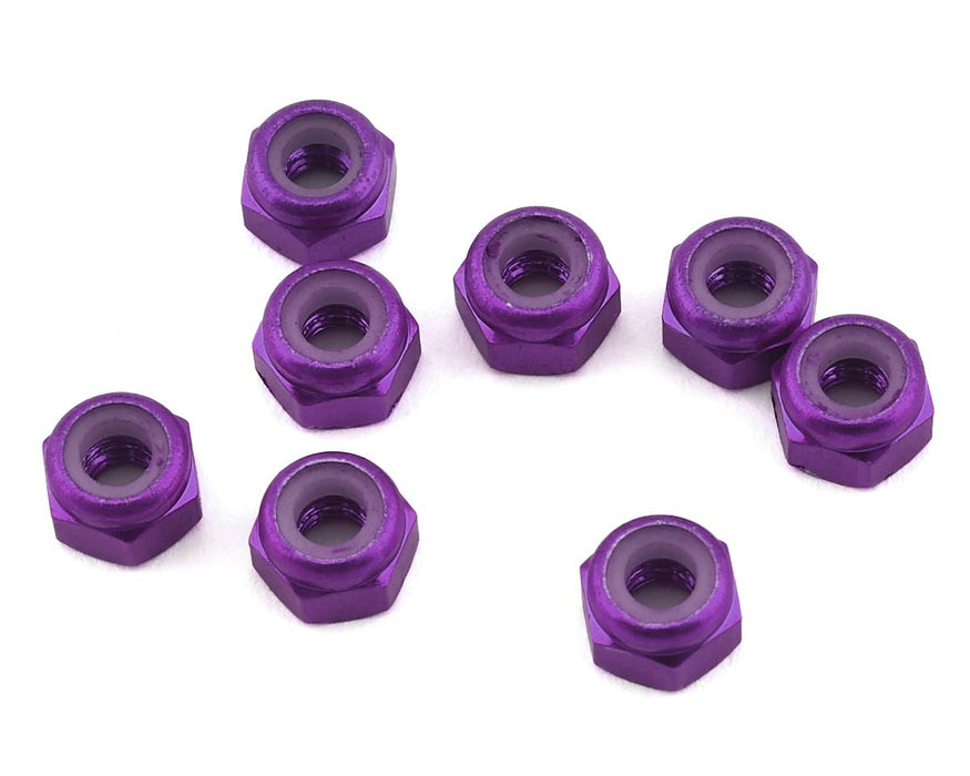 Écrous de blocage en aluminium 1UP Racing 3 mm (violet) (8)