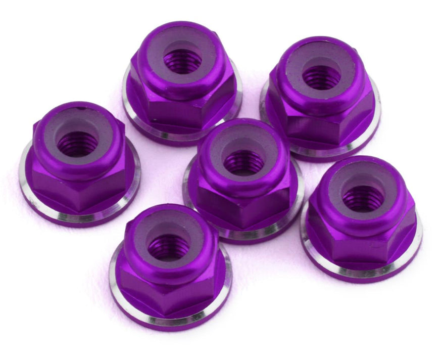 1UP Racing Écrous à bride en aluminium de 3 mm avec finition chanfreinée (violet) (6)