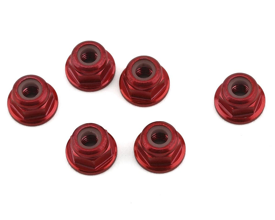 Écrous de blocage à bride en aluminium 3 mm 1UP Racing (rouge) (6)