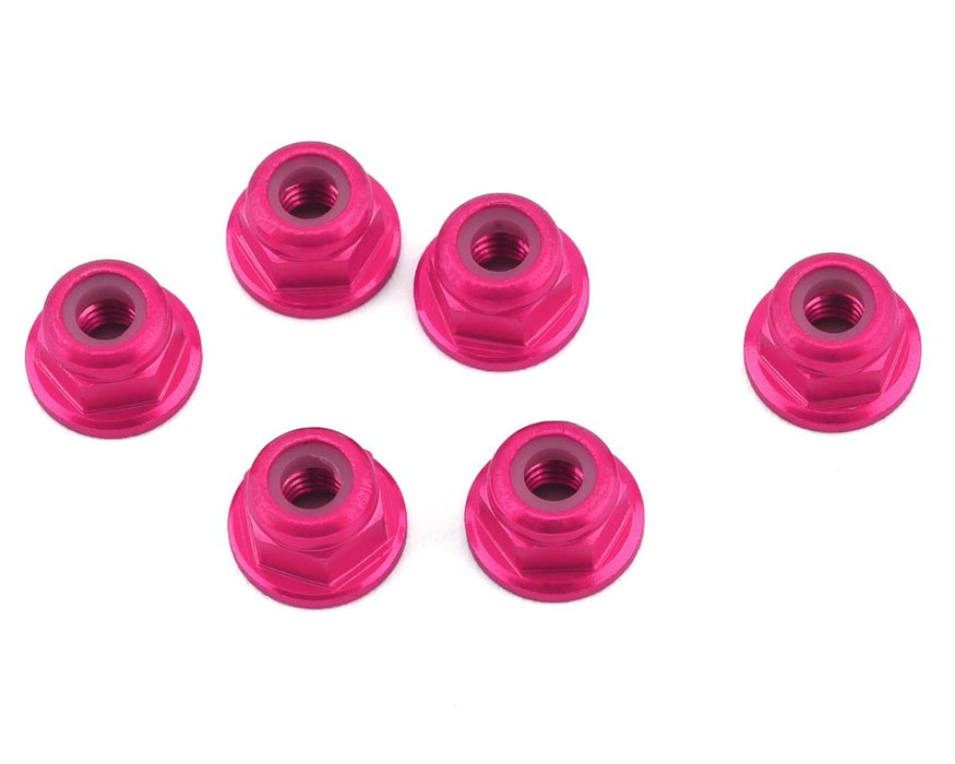 Écrous de blocage à bride en aluminium 3 mm 1UP Racing (rose) (6)