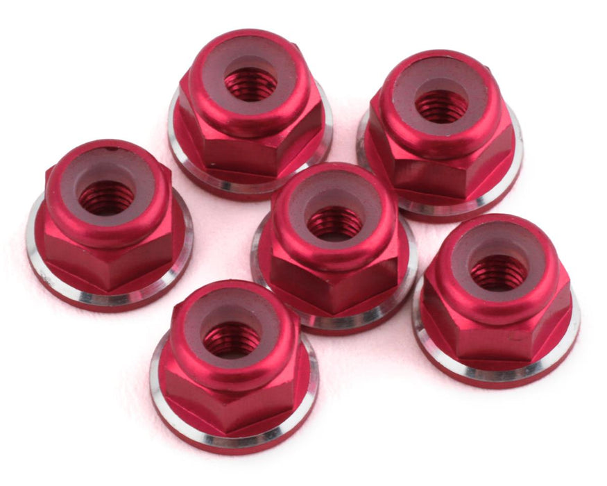 1UP Racing Écrous à bride en aluminium de 3 mm avec finition chanfreinée (rose) (6)