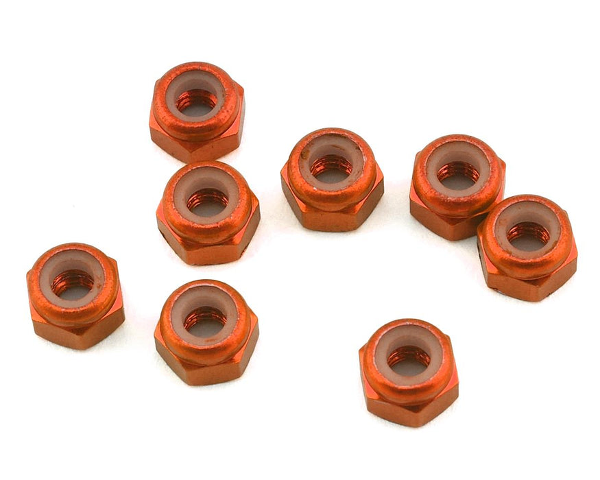 Écrous de blocage en aluminium 1UP Racing 3 mm (orange) (8)