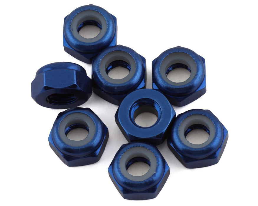 Écrous de blocage en aluminium 1UP Racing 3 mm (bleu foncé) (8)