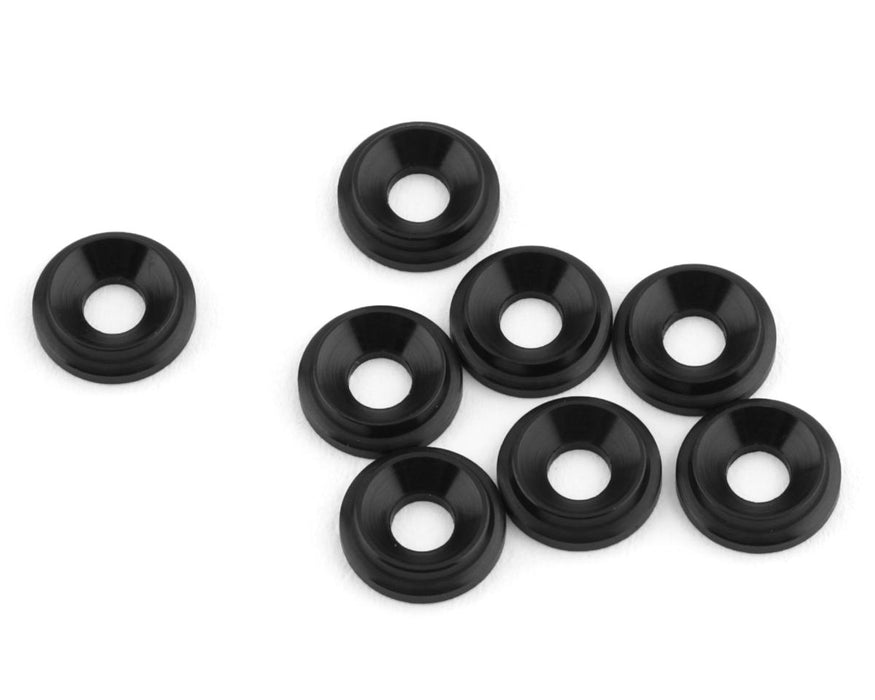 Rondelles fraisées LowPro 3 mm 1UP Racing (noires) (8)