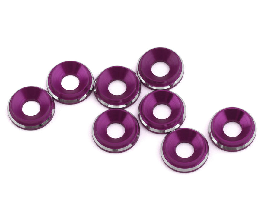 Rondelles fraisées LowPro 3 mm 1UP Racing (violet brillant) (8)