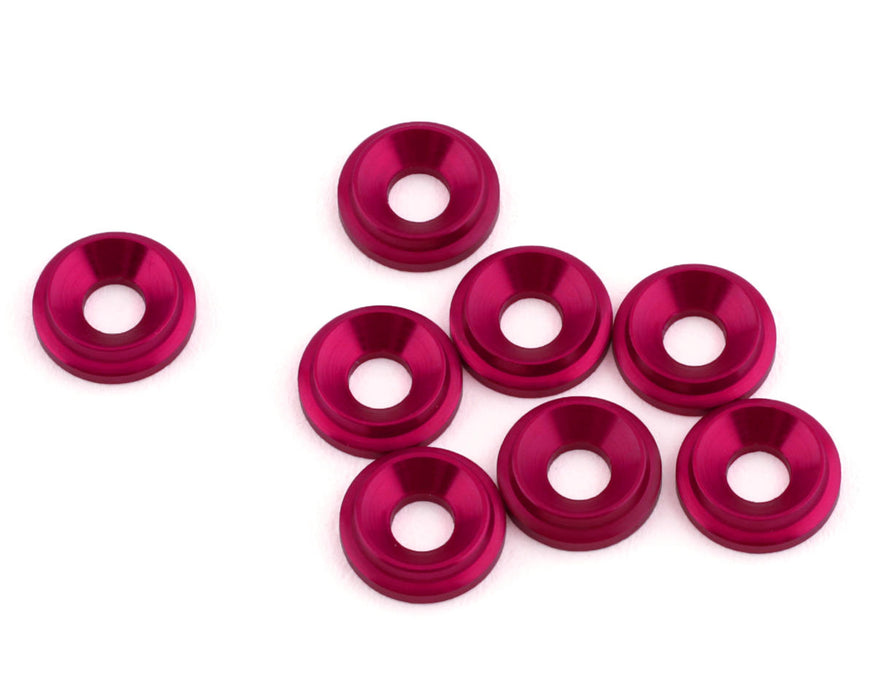 Rondelles fraisées LowPro 3 mm 1UP Racing (rose vif) (8)