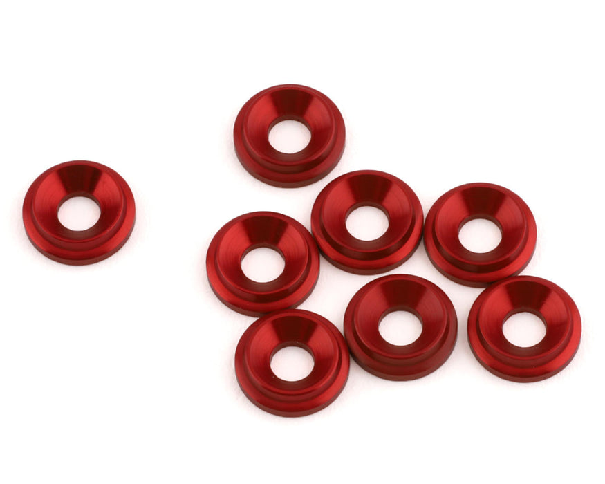 Rondelles fraisées LowPro 3 mm 1UP Racing (rouge) (8)