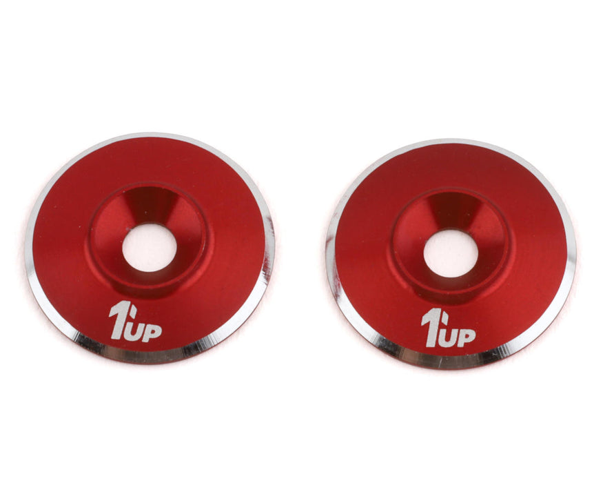 1UP Racing 3mm LowPro Wing Washers (Red Shine) (2)