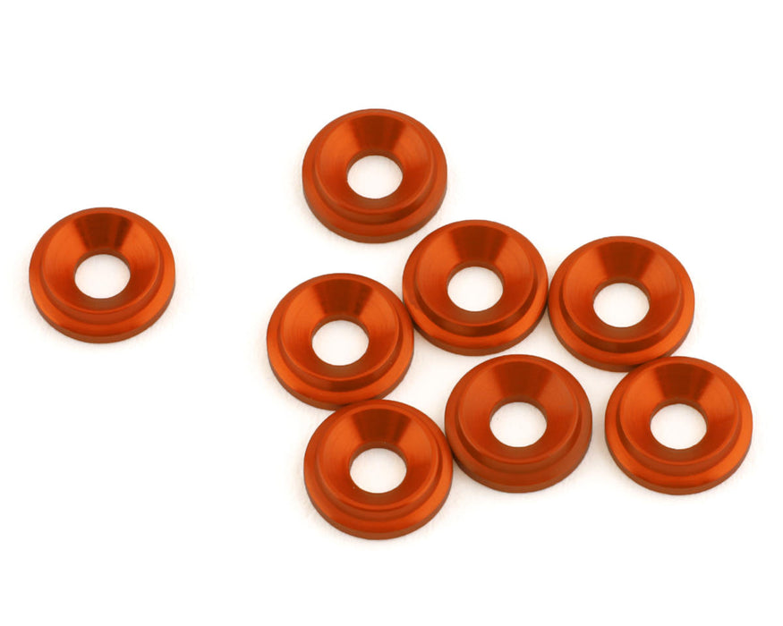 Rondelles fraisées LowPro 3 mm 1UP Racing (Orange) (8)