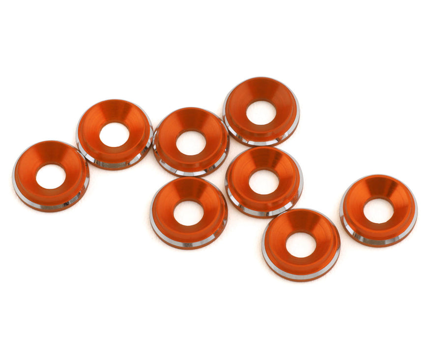 Rondelles fraisées LowPro 3 mm 1UP Racing (brillant orange) (8)