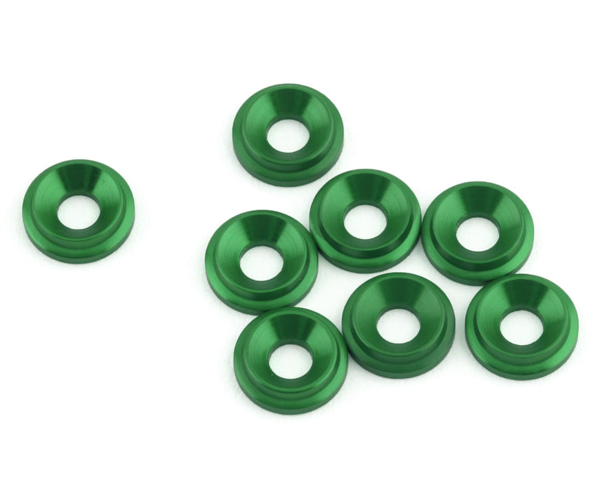 Rondelles fraisées LowPro 3 mm 1UP Racing (Vert) (8)