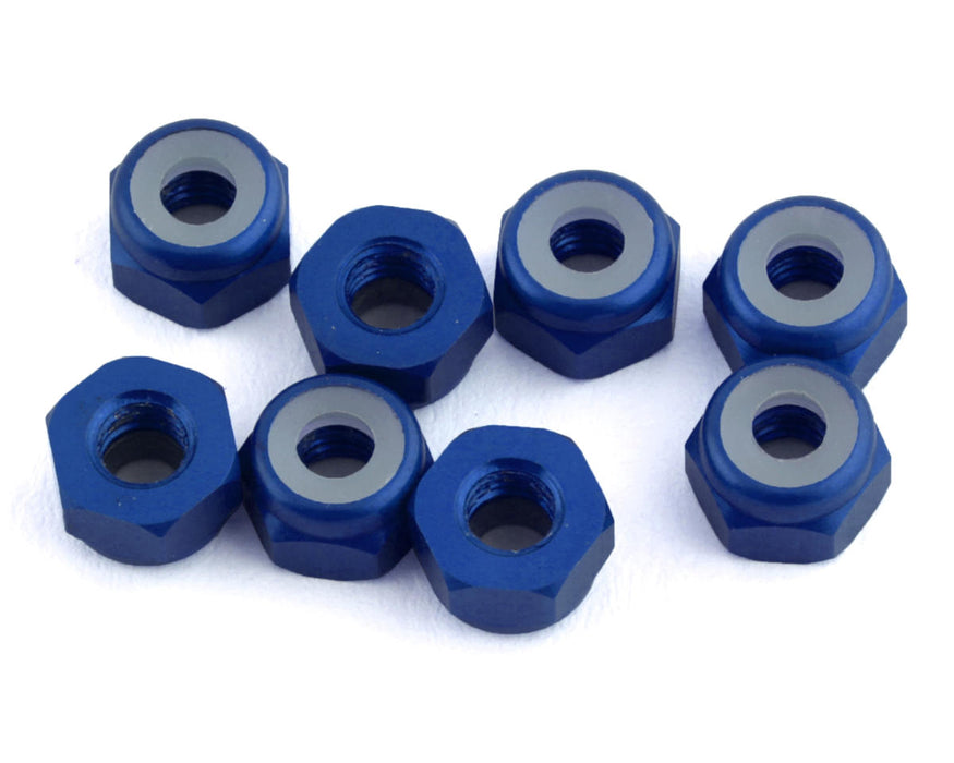 Écrous de blocage en aluminium 1UP Racing 3 mm (bleu foncé) (8)