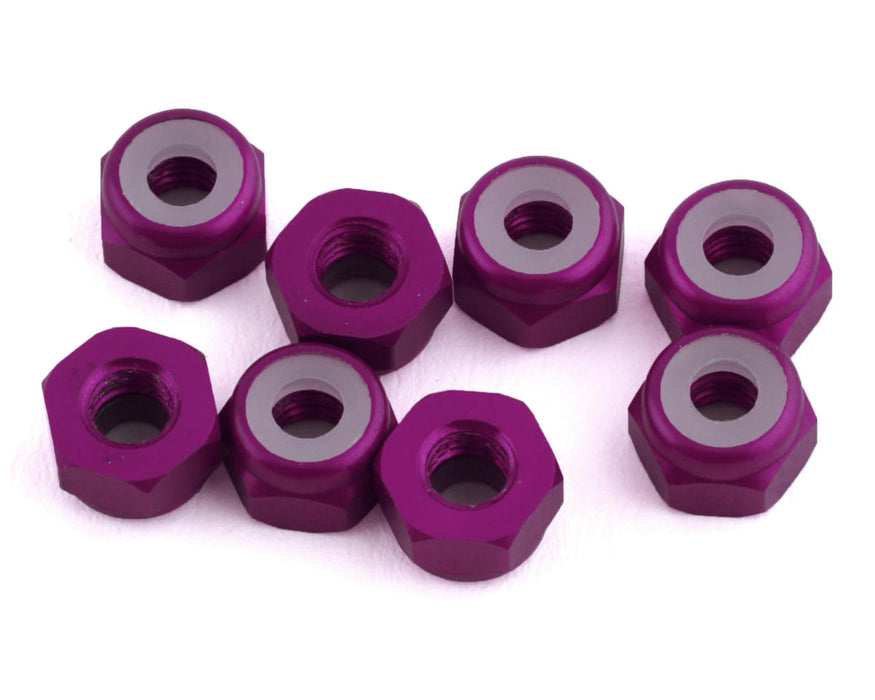 Écrous de blocage en aluminium 1UP Racing 3 mm (violet) (8)