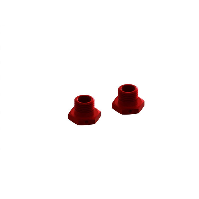 Roue en aluminium hexagonale 17 mm épaisseur 14,6 mm rouge (2)