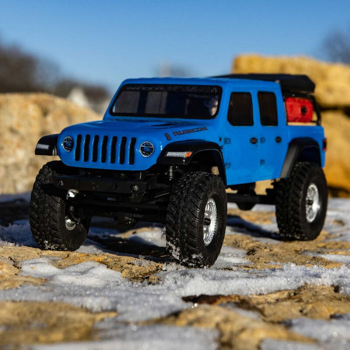 1/24 SCX24 Jeep JT Gladiator 4X4 RTR Brushed Rock Crawler (Battery & Charger Included), Blue