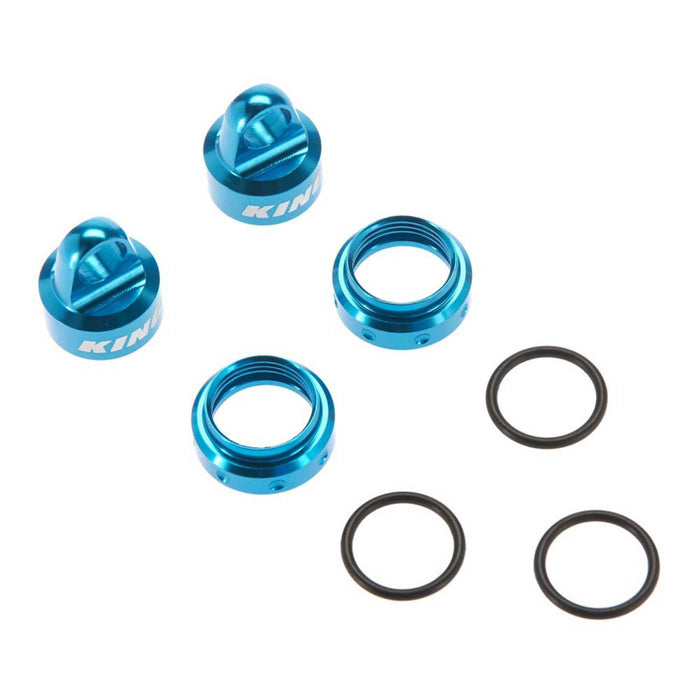 AX31430 King Shocks Ensemble de capuchons/colliers en alun 12 mm Bleu