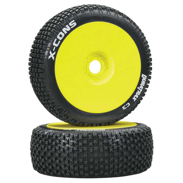 1/8 X-Cons Buggy Tire C3 Mounted Yellow (2)