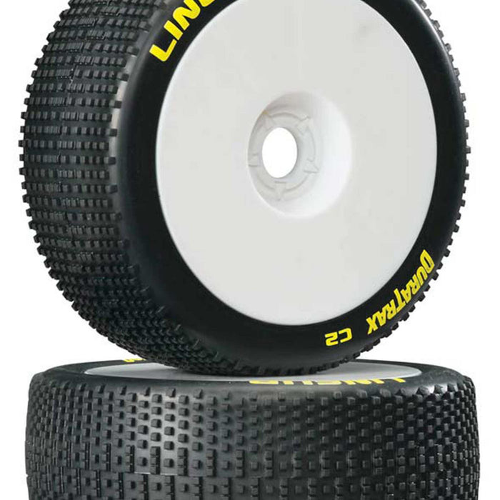 1/8 Lineup Buggy Tire C2 Mounted White (2)