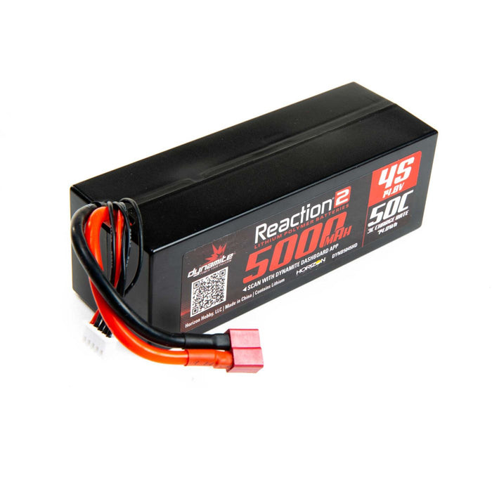 Reaction2 14.8V 5000mAh 4S 50C LiPo, Case: Deans