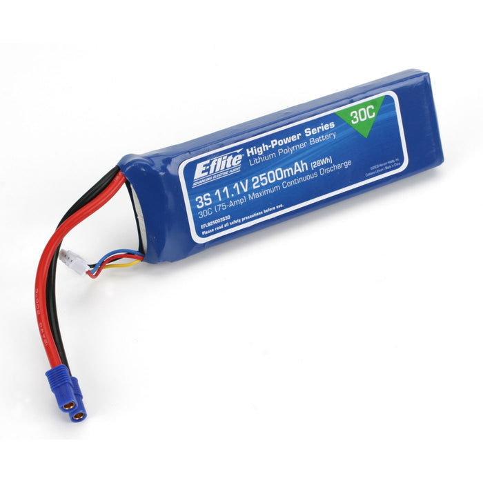 LiPo 2 500 mAh 3S 11,1 V 30C, 12 AWG EC3