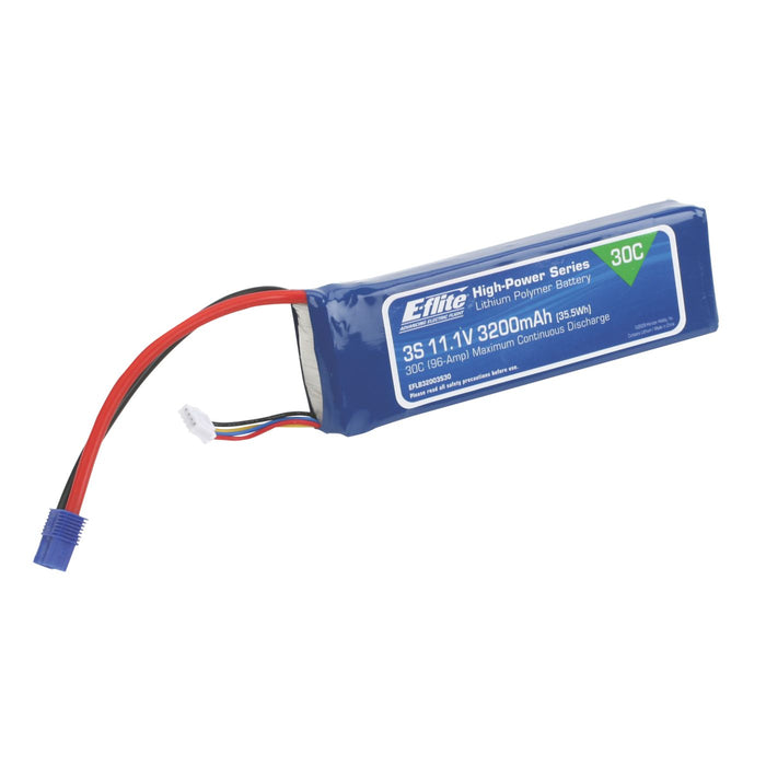 Batterie Li-Po 3 200 mAh 3S 11,1 V 30C, 12AWG EC3