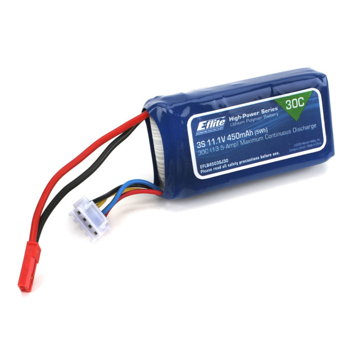 LiPo 450 mAh 3S 11,1 V 30C, 18 AWG JST