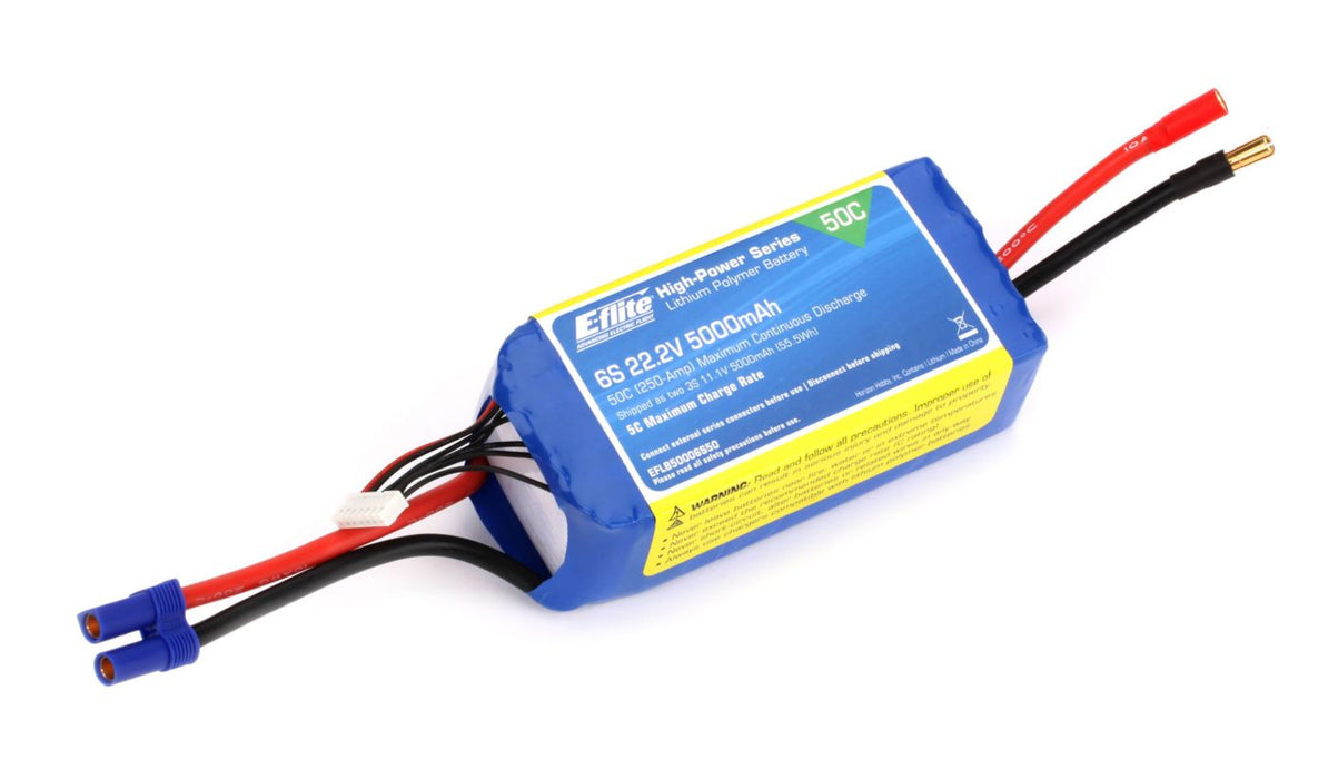 LiPo 5000mAh 6S 22,2V 50C, 10AWG EC5