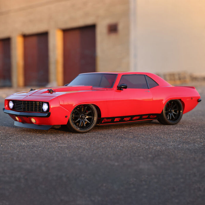 1/10 1969 Chevy Camaro V100 AWD brossé RTR, rouge 