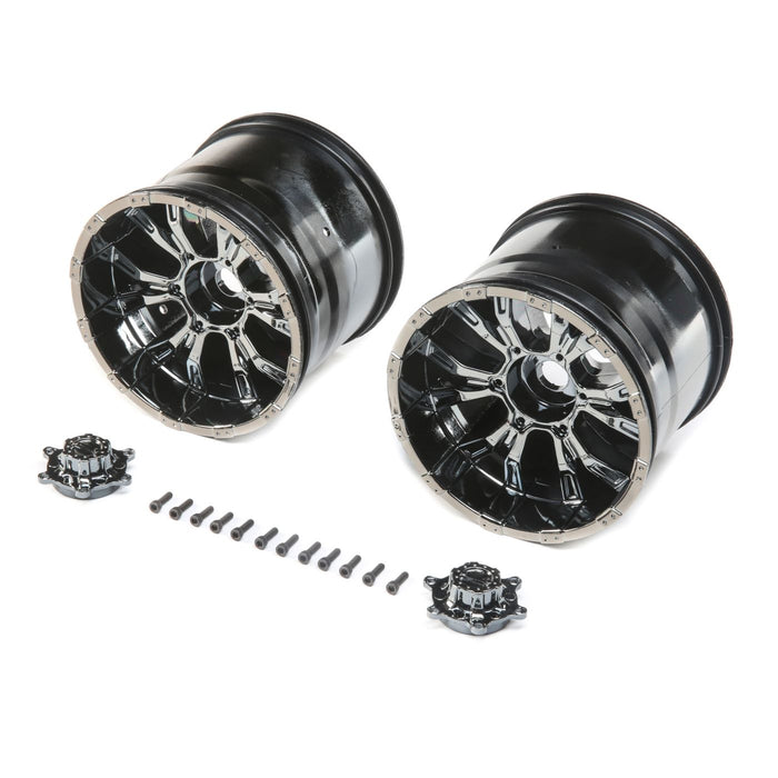 420S Force Wheel w/cap, Blk Chrome (2): LST