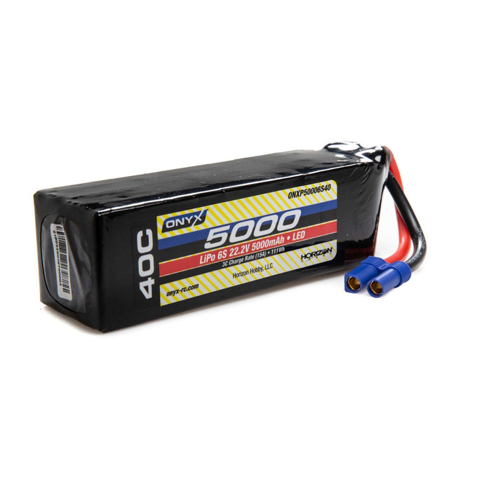 LiPo 5000mAh 6S 22,2V 40C, EC5, LED