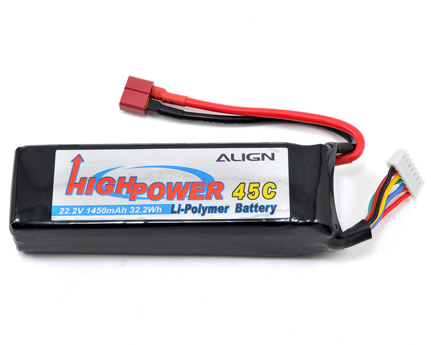 Batterie LiPo 45C haute puissance Align 6S (22,2 V/1 450 mAh)