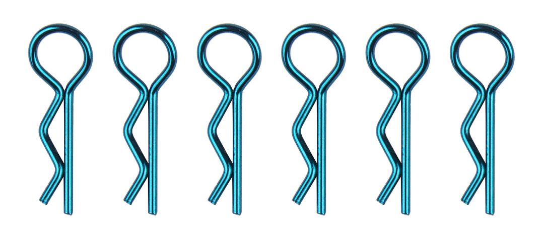 Team Associated Factory Team Body Clips (Metallic Blue) (6 Short)