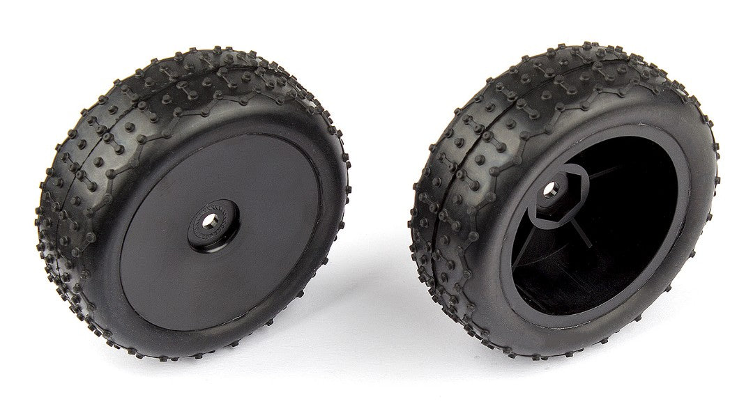 Team Associated Rear Wide Mini Pin Tires, mounted (Reflex 14B/14T)