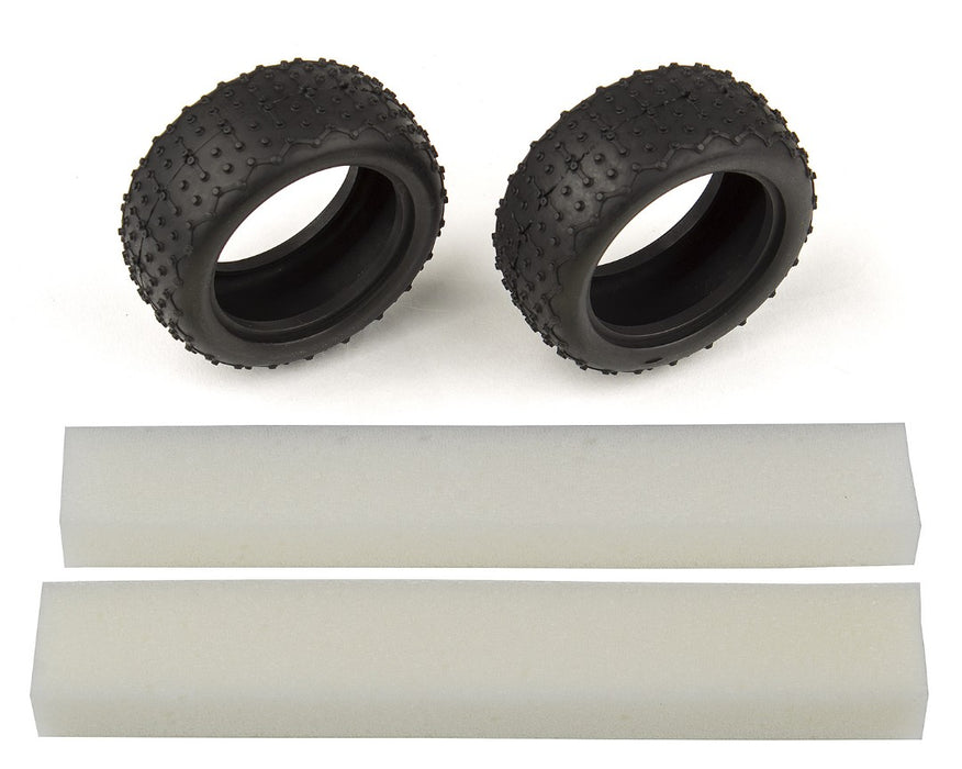 Team Associated Wide Mini Pin Tires, with inserts (Reflex 14B/14T)