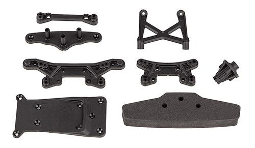 Team Associated Reflex 14R Shock Towers, Bumper, And Skid Plate Set