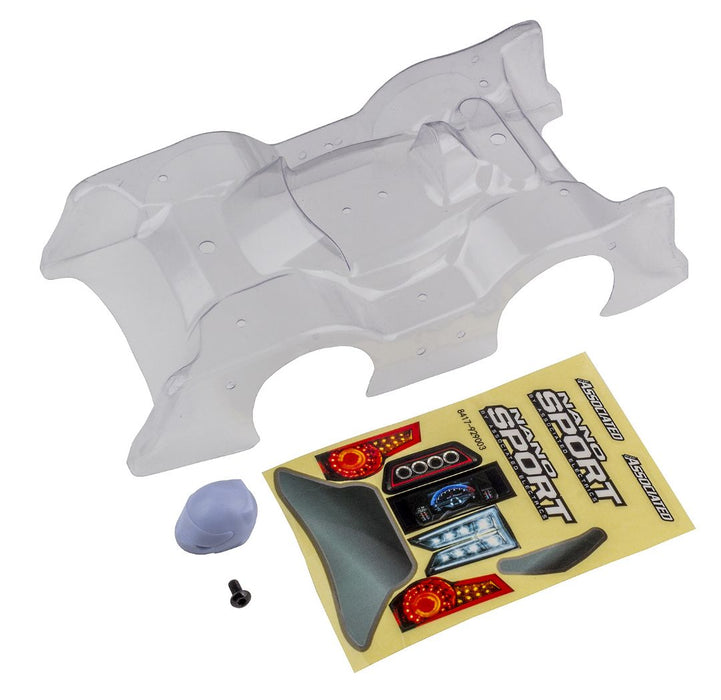 Team Associated NanoSport Clear Body, avec décalcomanies