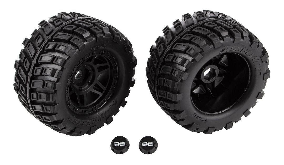 Team Associated RIVAL MT8 Tires and Wheels, mounted