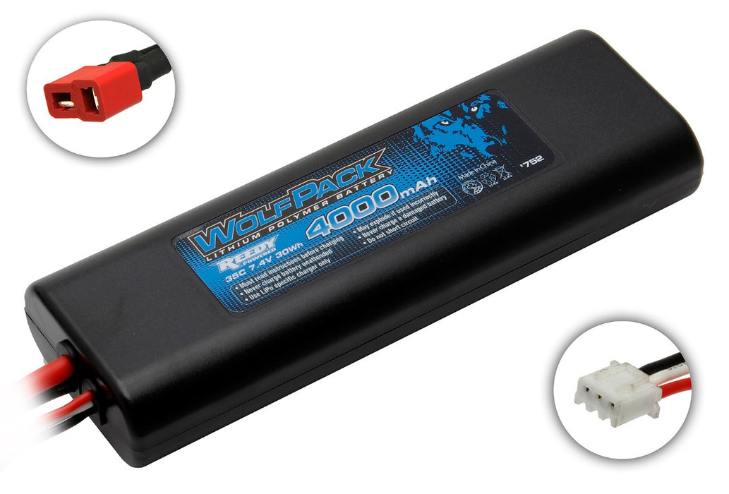 Reedy WolfPack 4000mAh 2S 7,4V 35C LiPo T-Plug (Dean's) Étui rigide 24,5x47x139mm