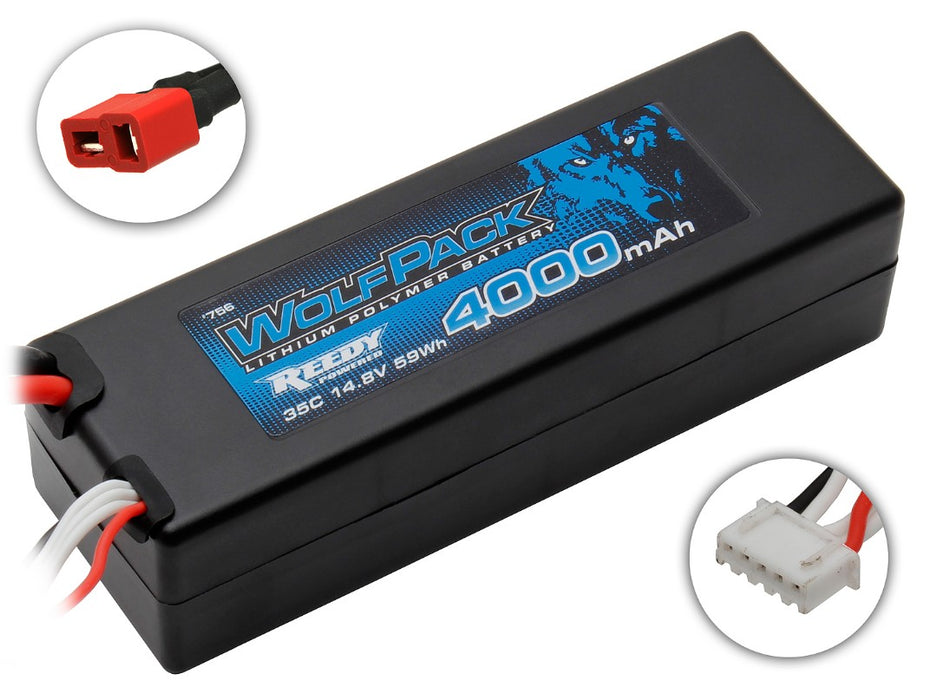 Reedy WolfPack Gen2 4000mAh 4S 14.8V 35C LiPo Deans Plug Étui Rigide 37x47x139mm