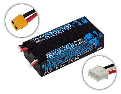 Reedy WolfPack LiPo 3000mAh 30C 7.4V Shorty, prise XT60