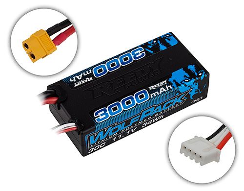 Reedy WolfPack LiPo 3000mAh 30C 11.1V Shorty, prise XT60