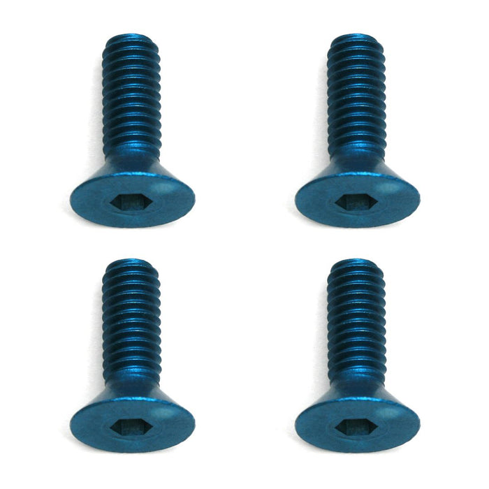 Team Associated Screws, 4x12 mm FHCS, blue aluminum