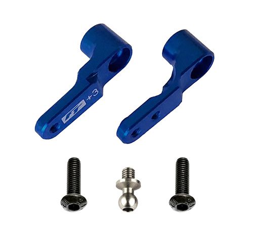 Team Associated RC10B6 Factory Team Aluminum Steering Bellcrank (Blue) (+3mm)