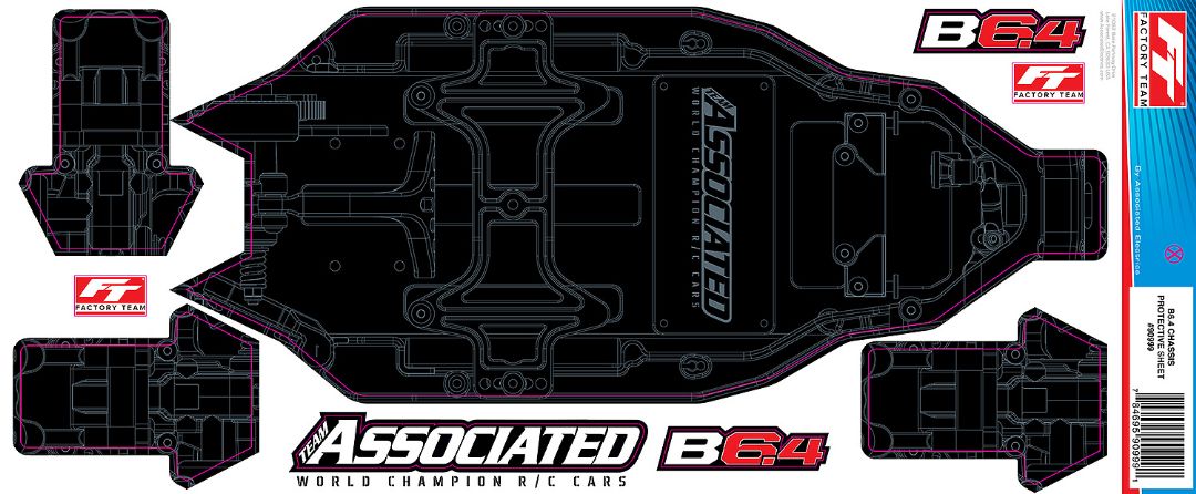 Team Associated RC10B6.4 FT Chassis Protective Sheet, +3mm, printed